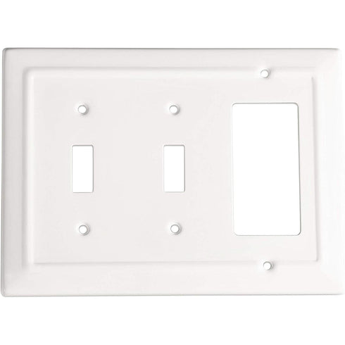 Architectural Combo Toggle / Rocker Light Switch Wall Plate - White